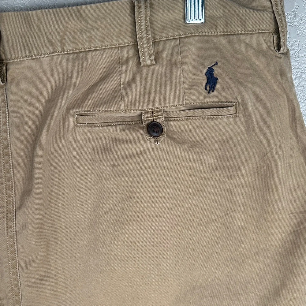 Polo Ralph Lauren Tan Khaki Polo Preppy Classic Minimalist‎ Chino Shorts Size 38